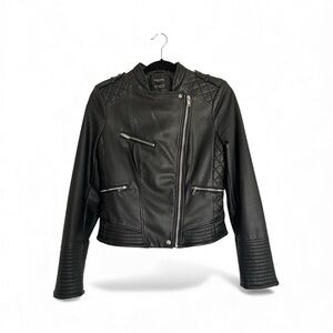 Zara Women’s Trafaluc Black Faux Leather Jacket Size Medium